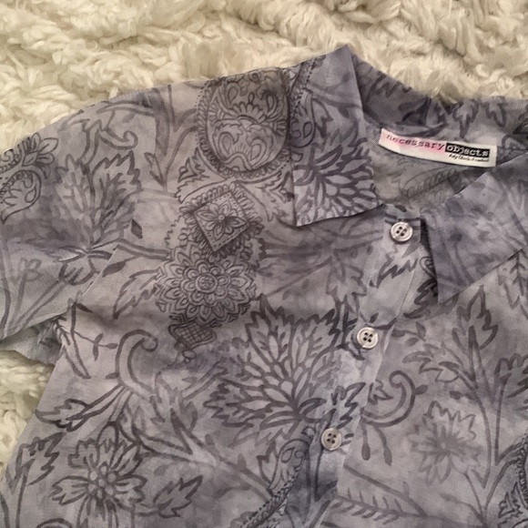 90s Necessary Objects Sheer Mesh Tattoo Top - Picture 3 of 4